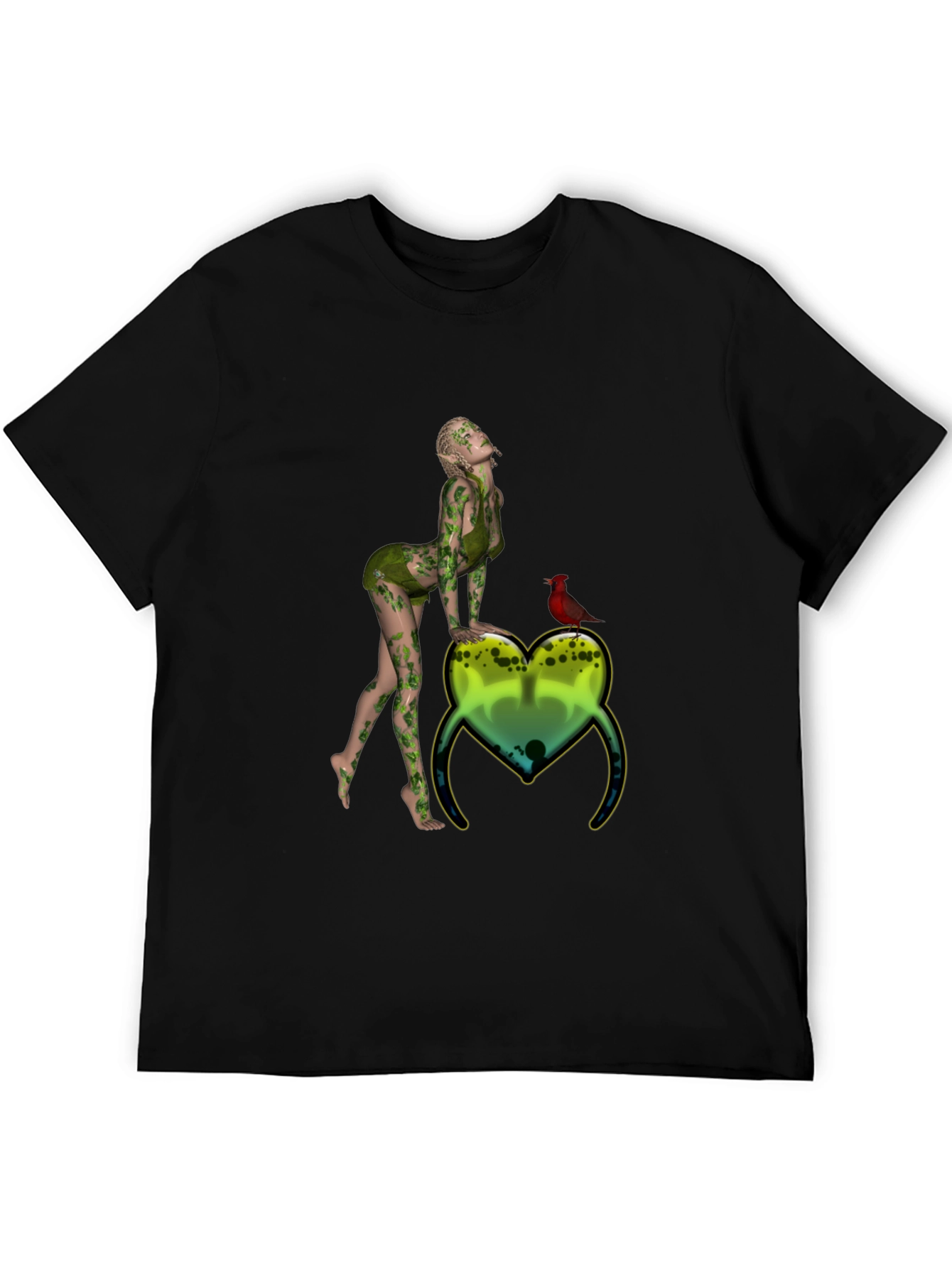 Natures Embrace Tee:  Whimsical Fairy & Cardinal Print