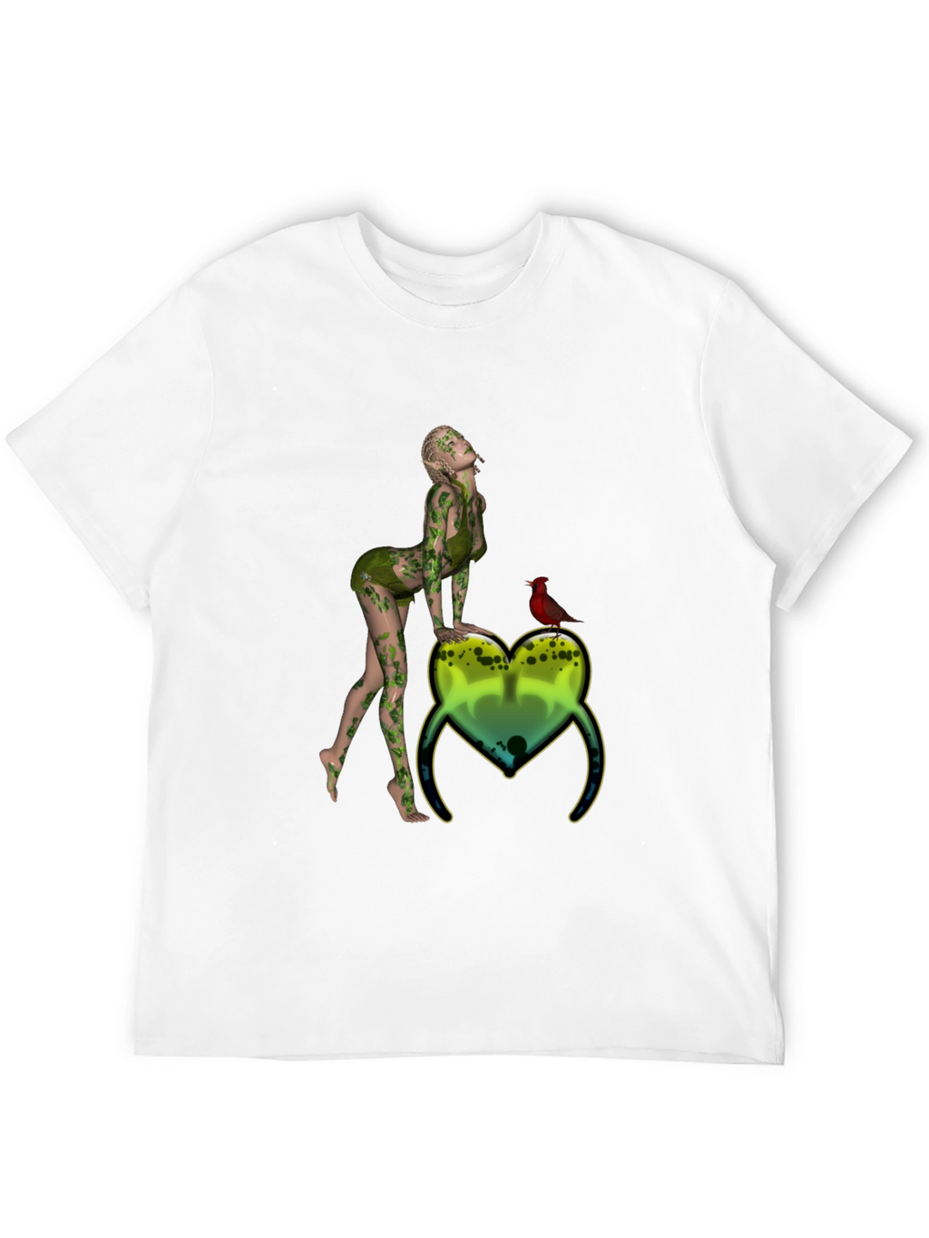 Natures Embrace Tee:  Whimsical Fairy & Cardinal Print