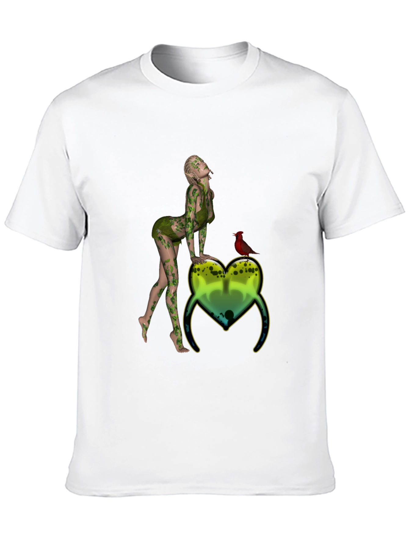 Natures Embrace Tee:  Whimsical Fairy & Cardinal Print