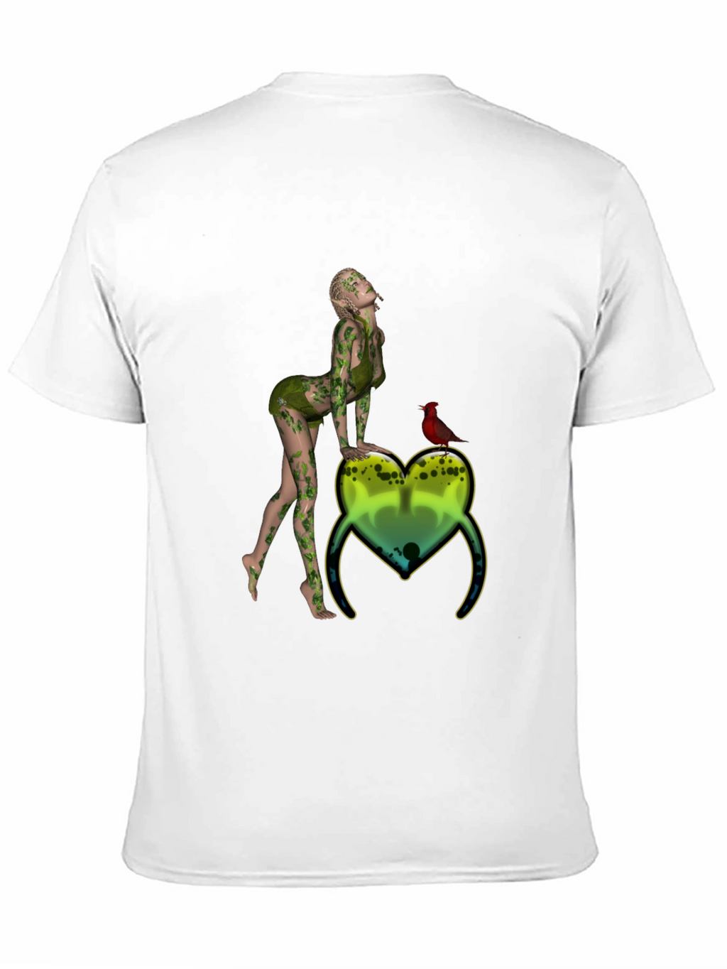 Natures Embrace Tee:  Whimsical Fairy & Cardinal Print