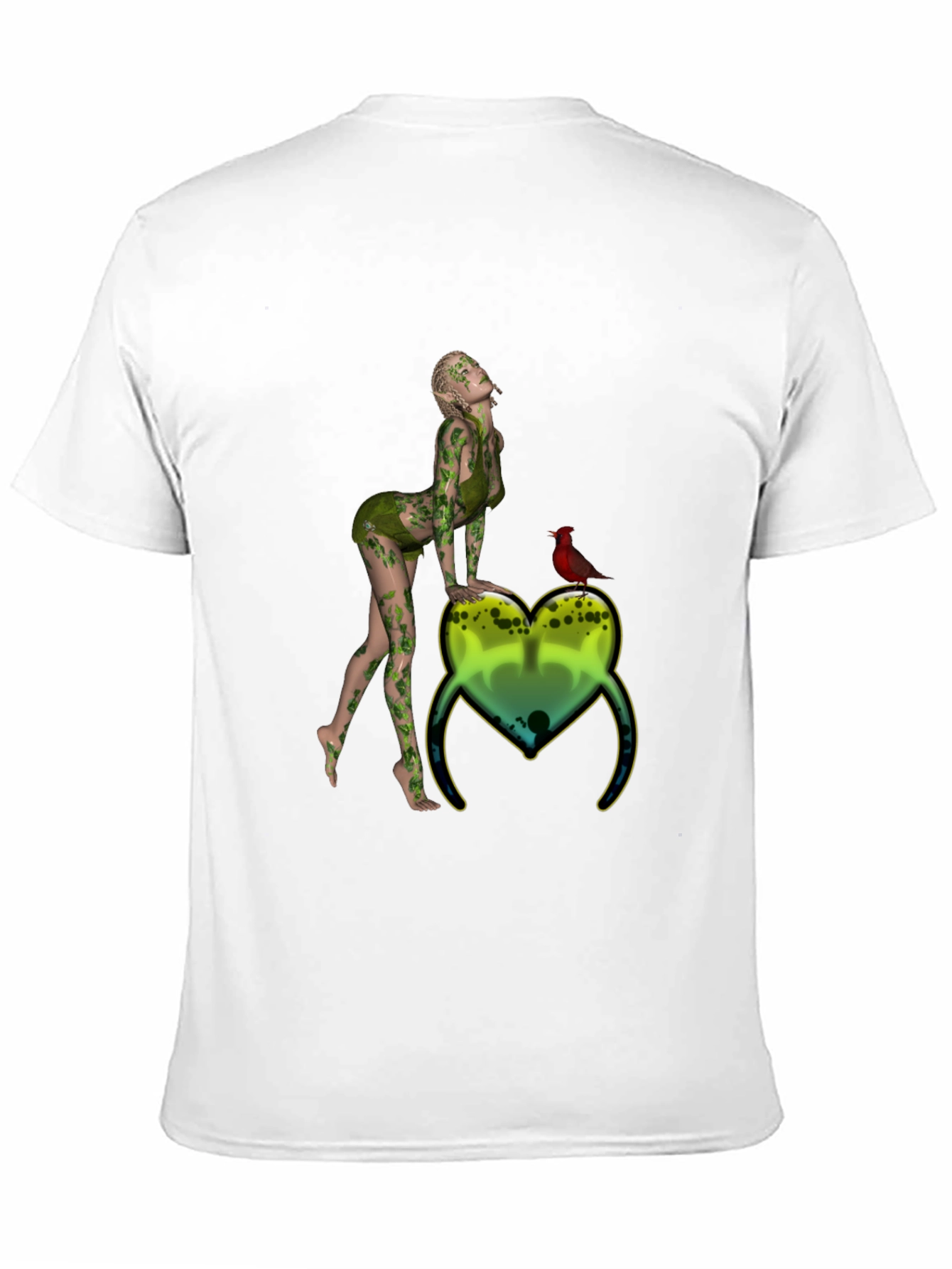 Natures Embrace Tee:  Whimsical Fairy & Cardinal Print