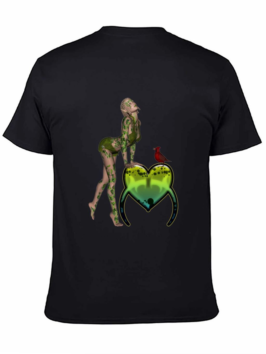 Natures Embrace Tee:  Whimsical Fairy & Cardinal Print
