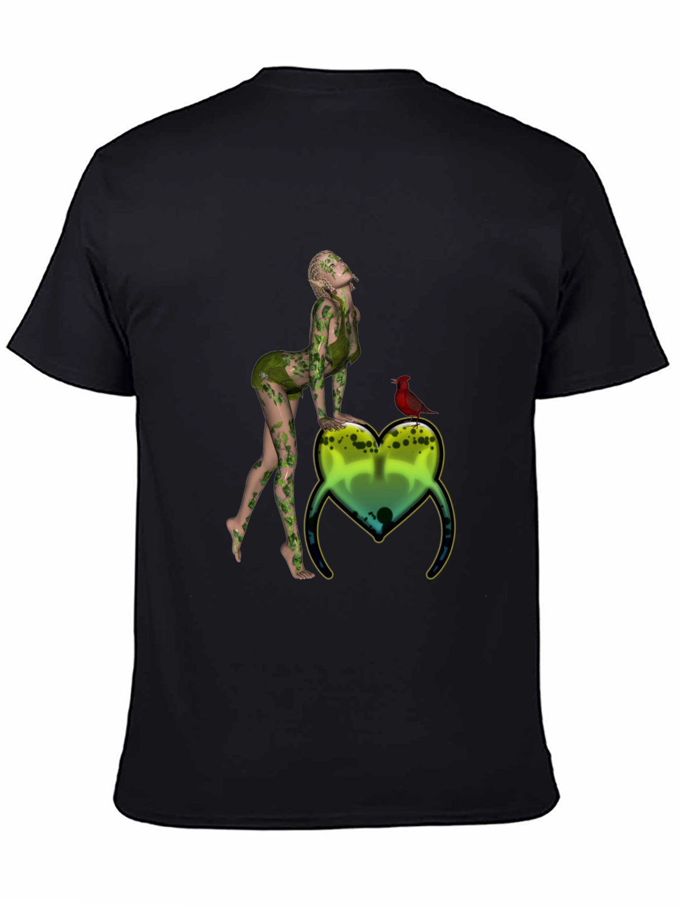 Natures Embrace Tee:  Whimsical Fairy & Cardinal Print