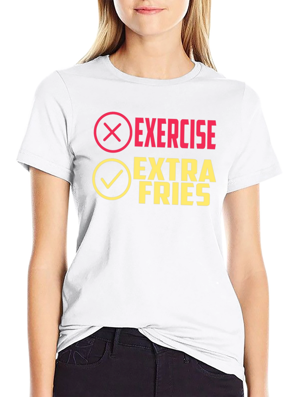 Exercise? Extra Fries! Funny Graphic Tee