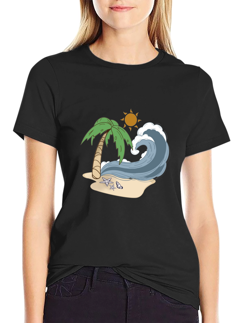 Beach Wave Graphic Tee - Tropical Vibes