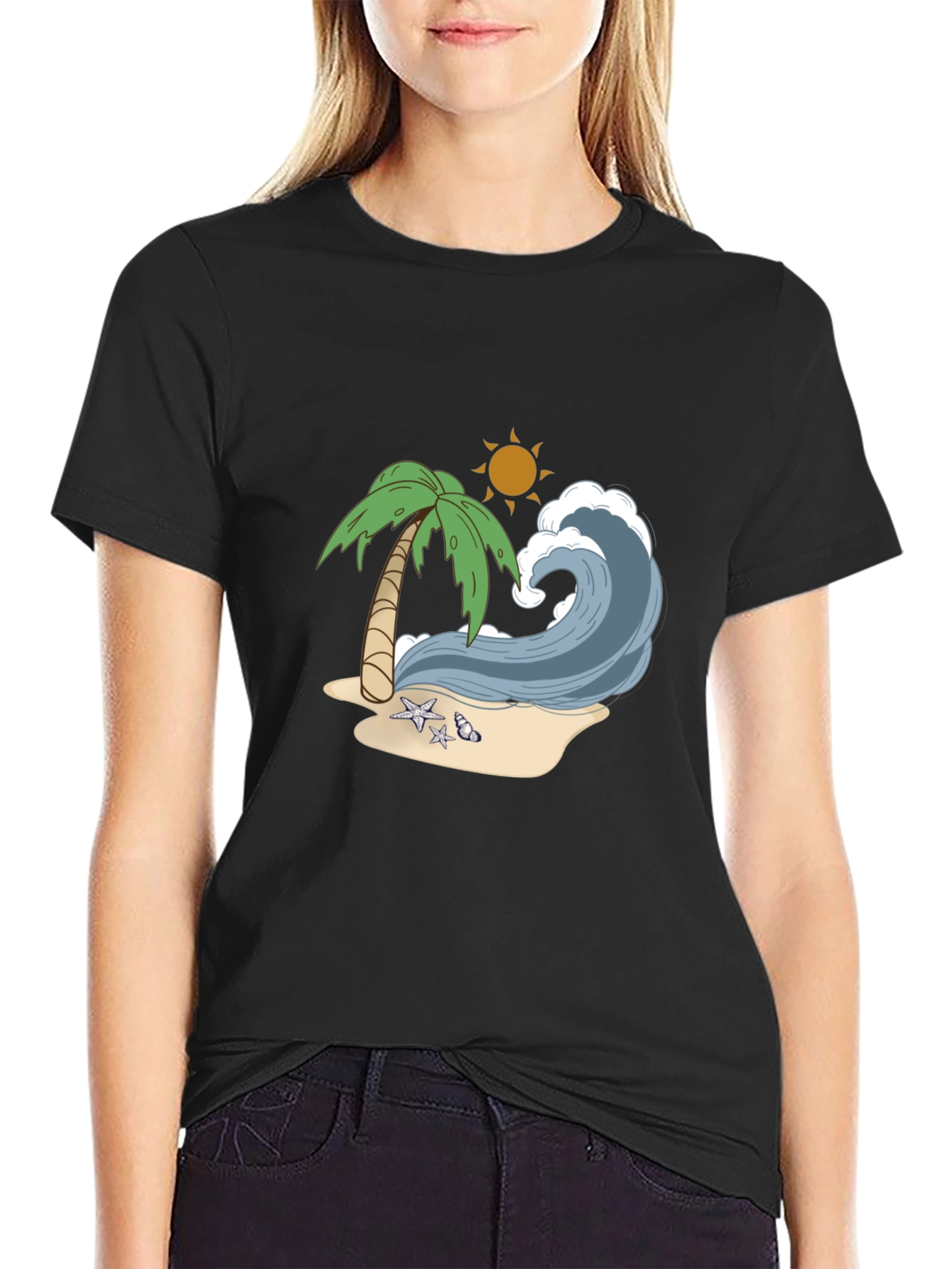 Beach Wave Graphic Tee - Tropical Vibes