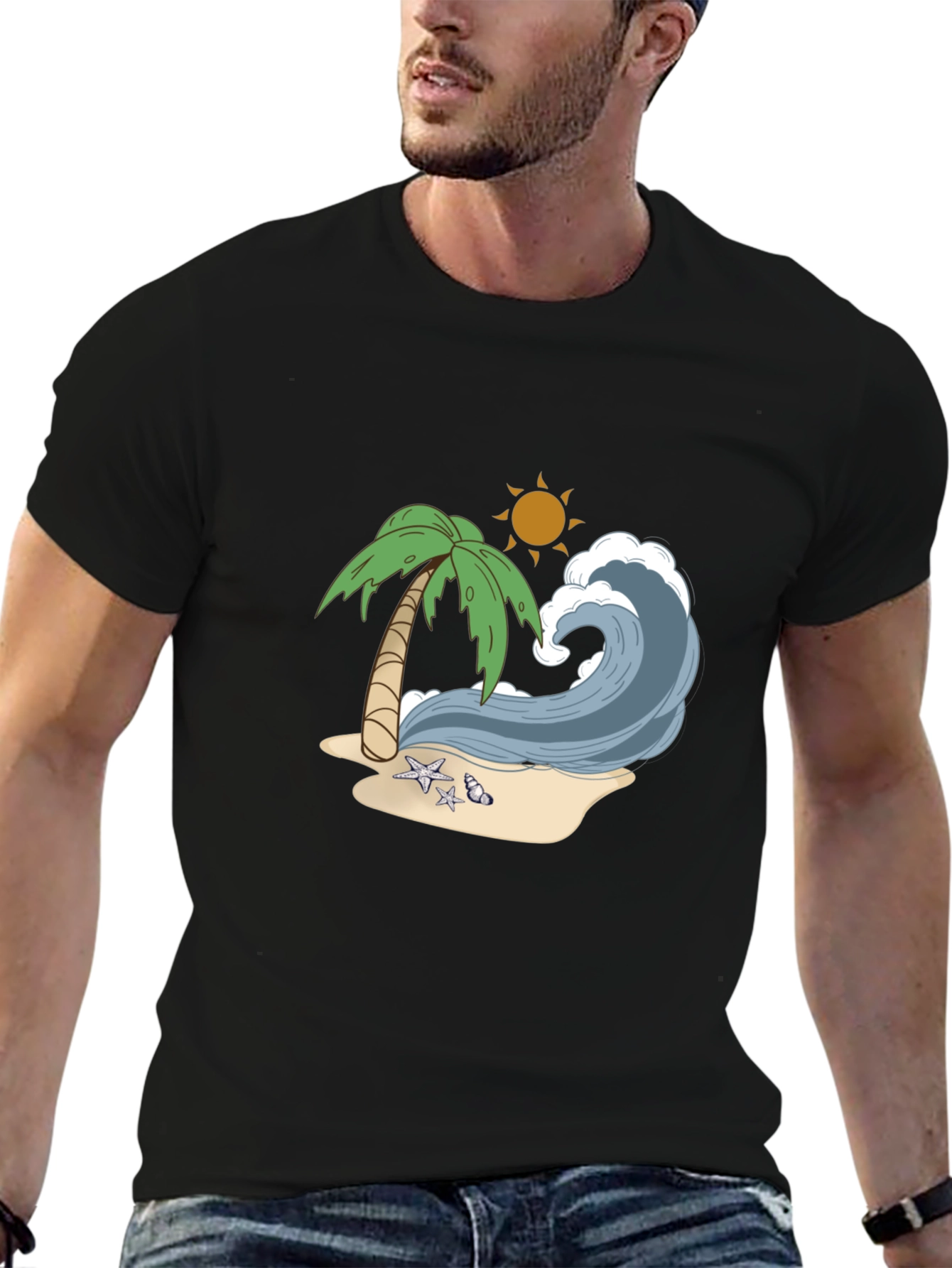 Beach Wave Graphic Tee - Tropical Vibes