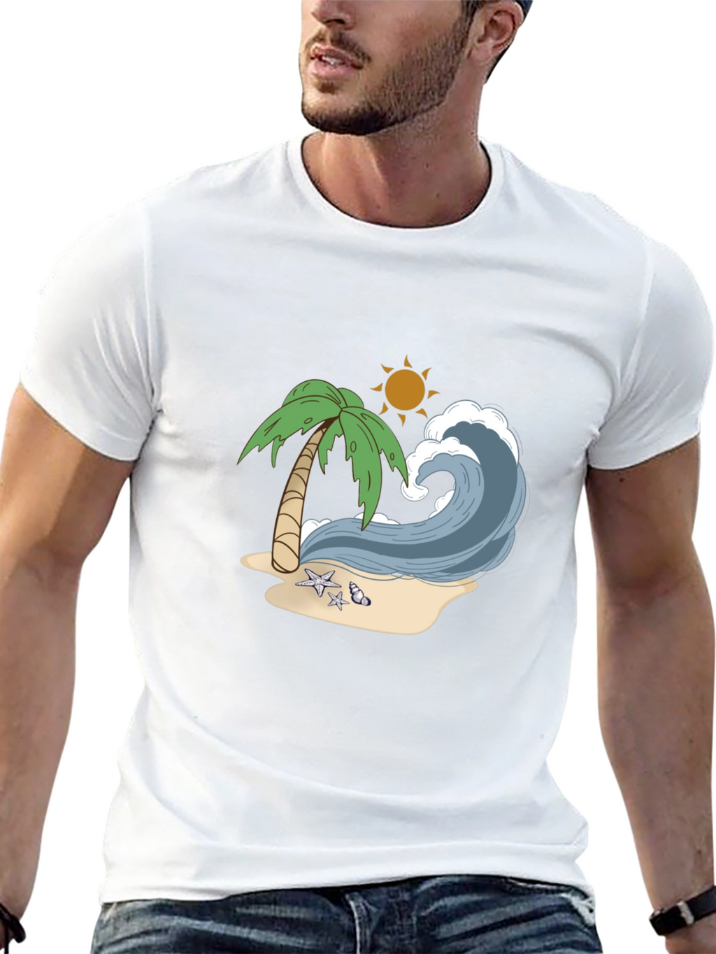 Beach Wave Graphic Tee - Tropical Vibes
