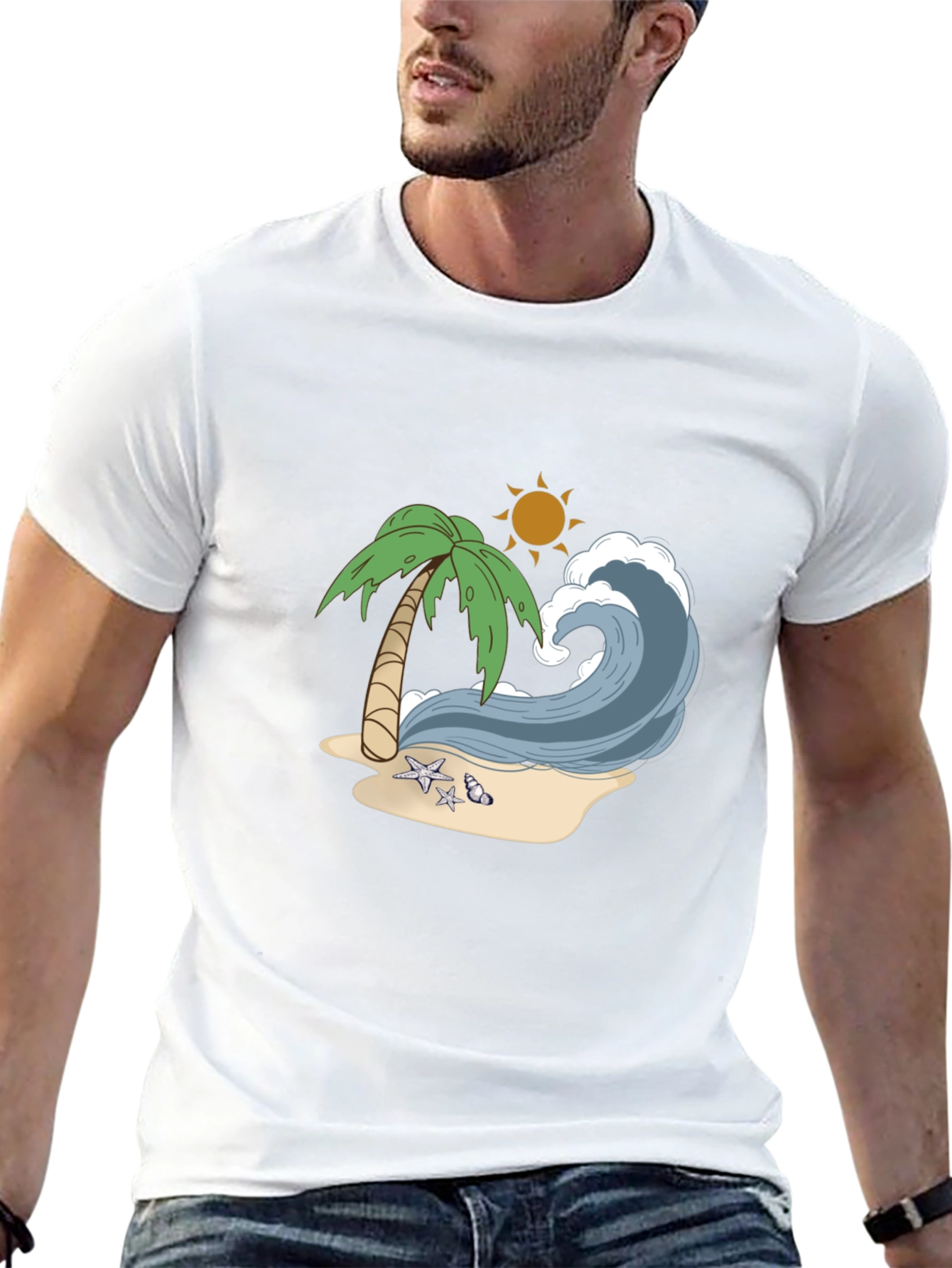 Beach Wave Graphic Tee - Tropical Vibes