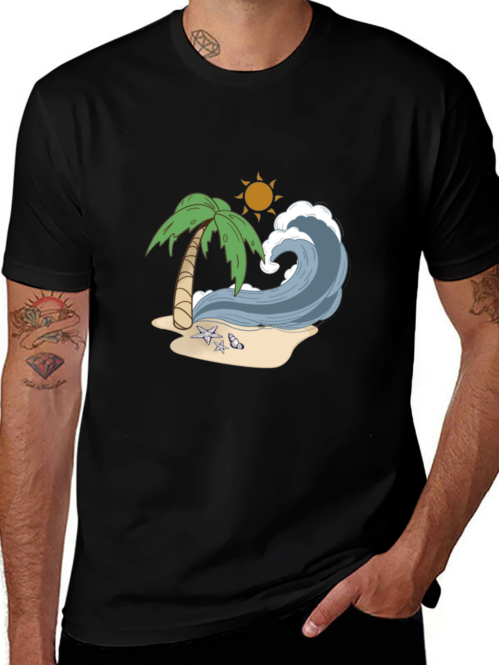 Beach Wave Graphic Tee - Tropical Vibes