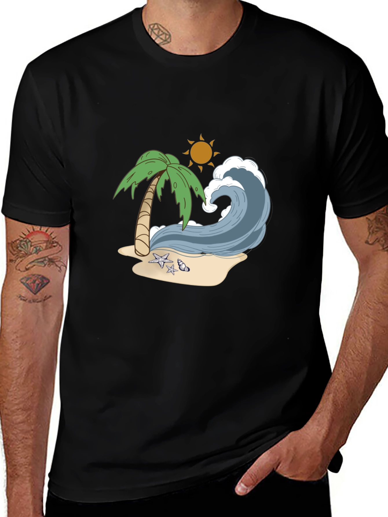 Beach Wave Graphic Tee - Tropical Vibes