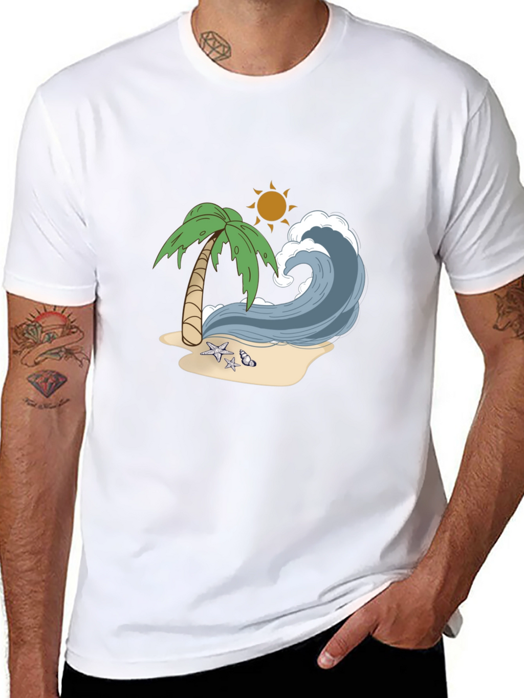 Beach Wave Graphic Tee - Tropical Vibes