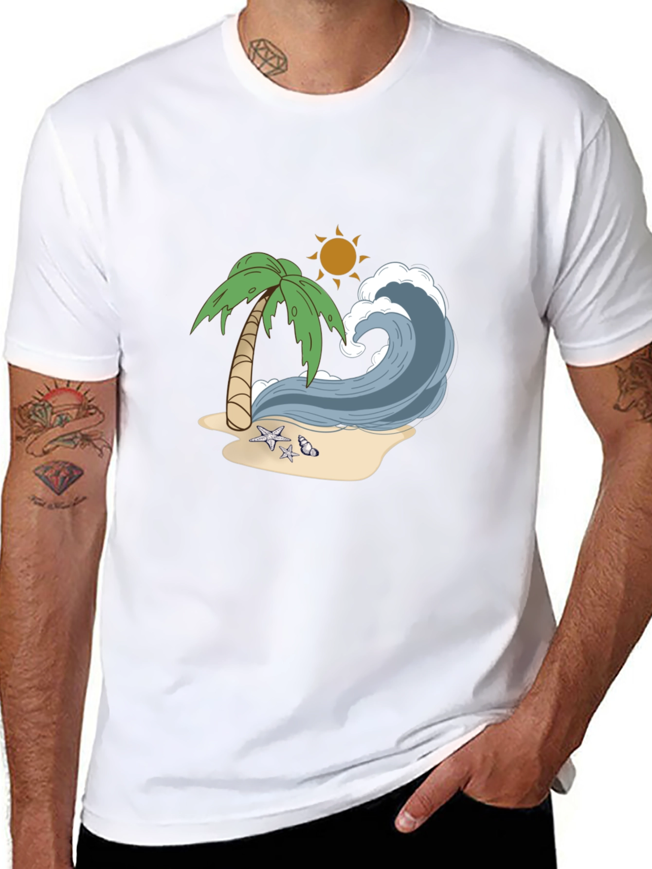 Beach Wave Graphic Tee - Tropical Vibes