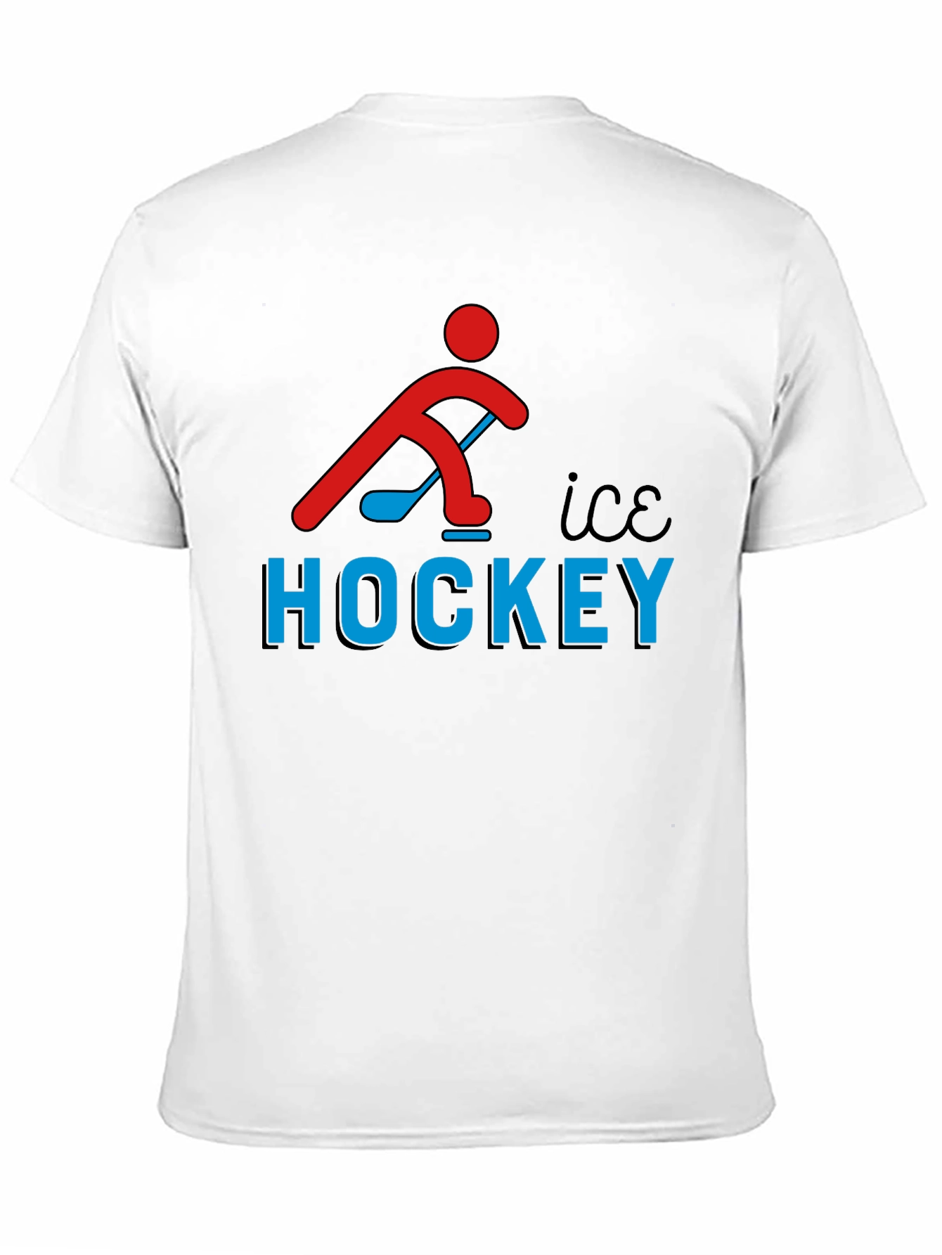 Ice Hockey Graphic Tee - Black Cotton T-Shirt