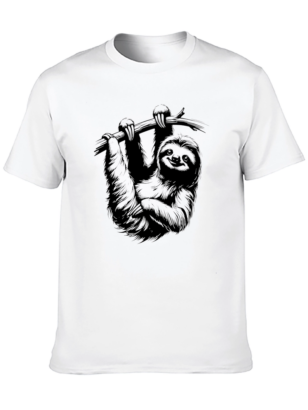 Sloth Graphic Print Mens T-Shirt - Black