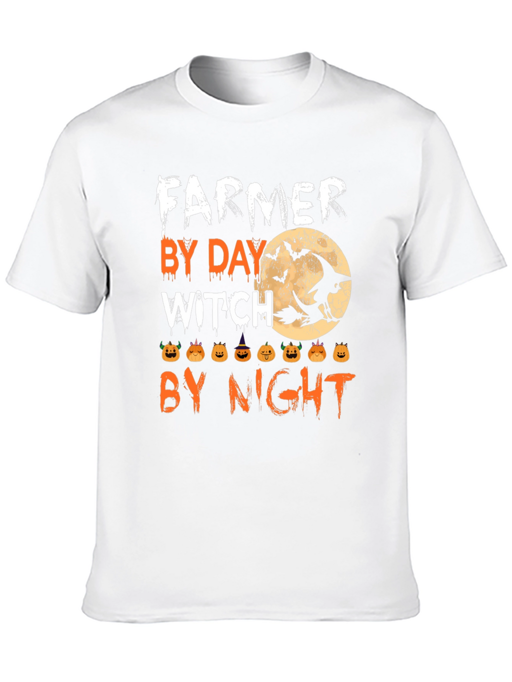 Farmer By Day Witch By Night Halloween T-Shirt