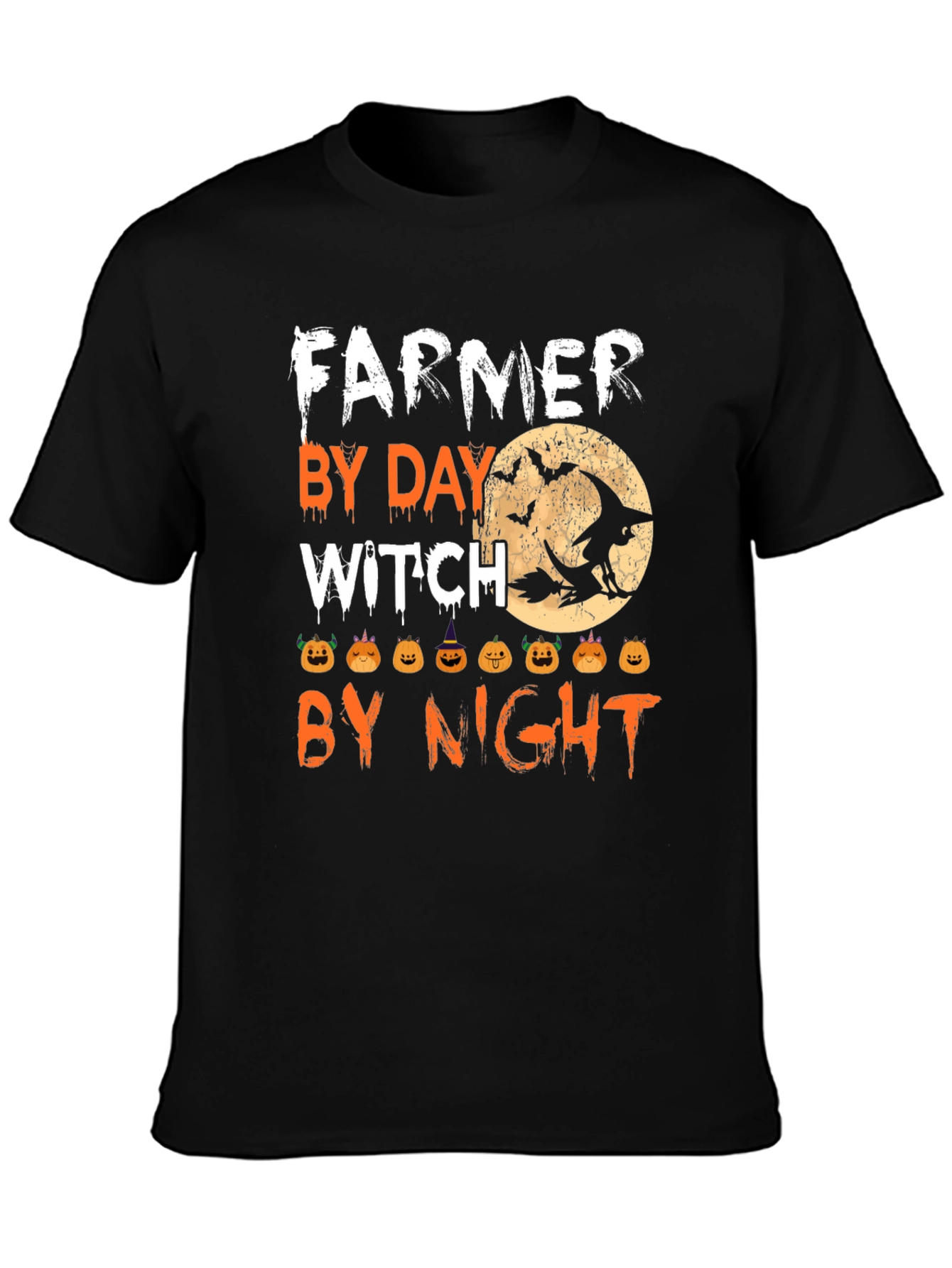 Farmer By Day Witch By Night Halloween T-Shirt