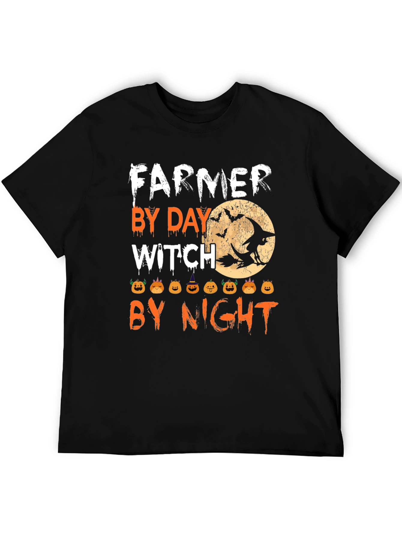 Farmer By Day Witch By Night Halloween T-Shirt