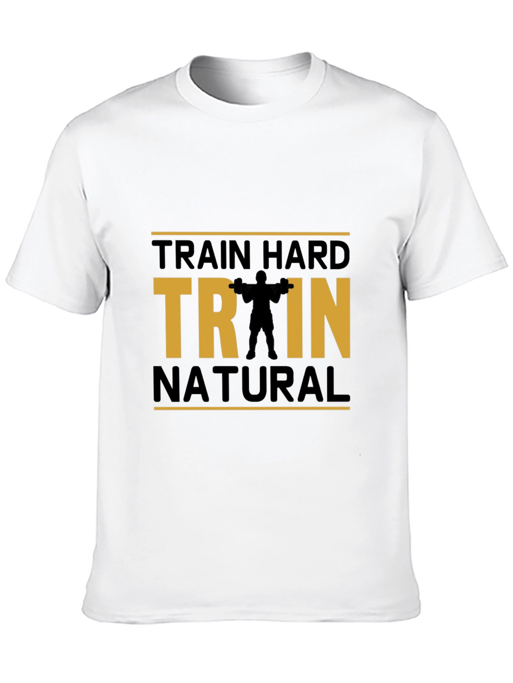 Train Hard Natural Black Cotton T-Shirt