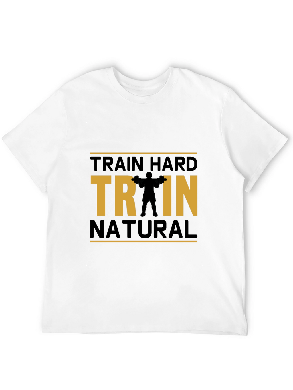 Train Hard Natural Black Cotton T-Shirt