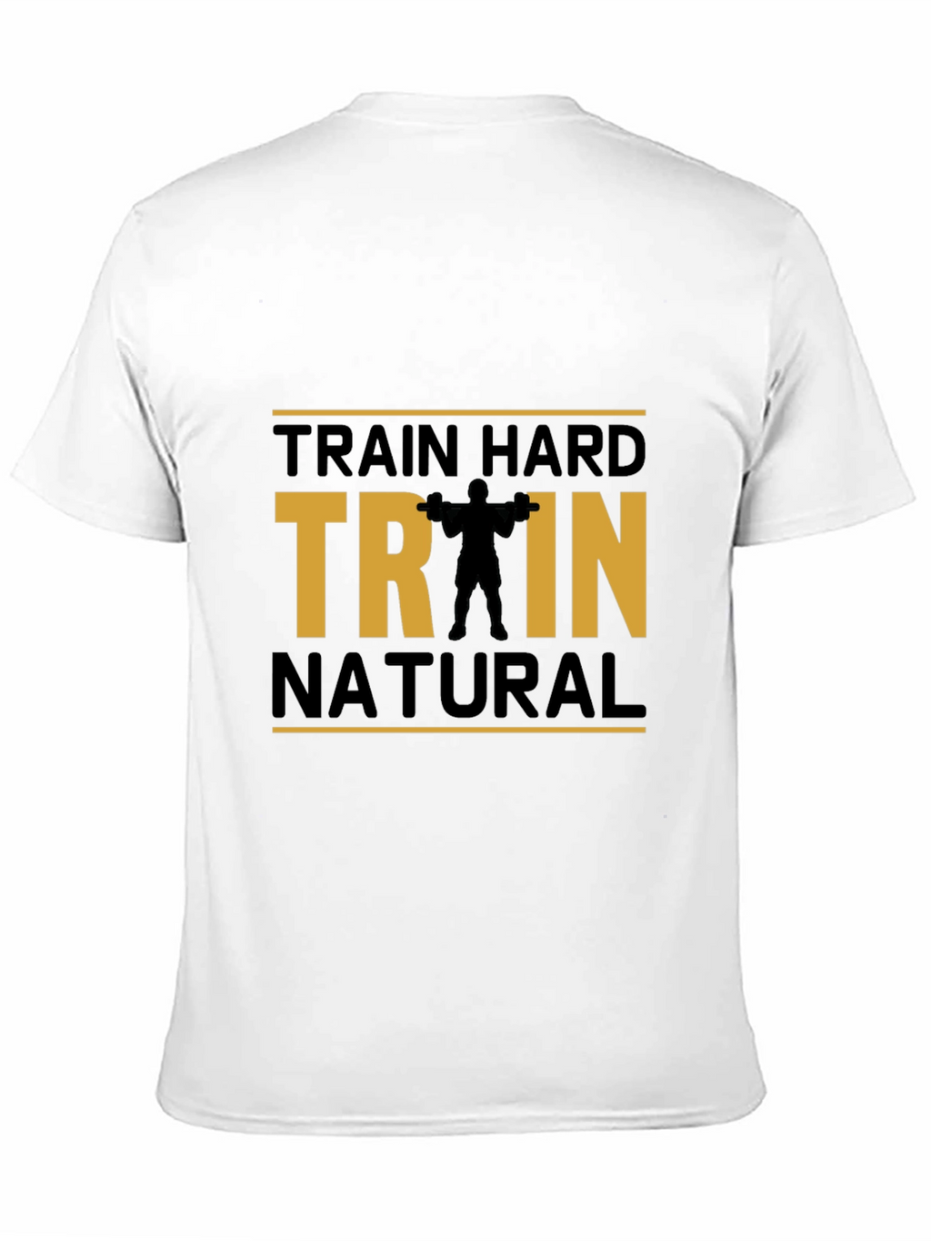 Train Hard Natural Black Cotton T-Shirt