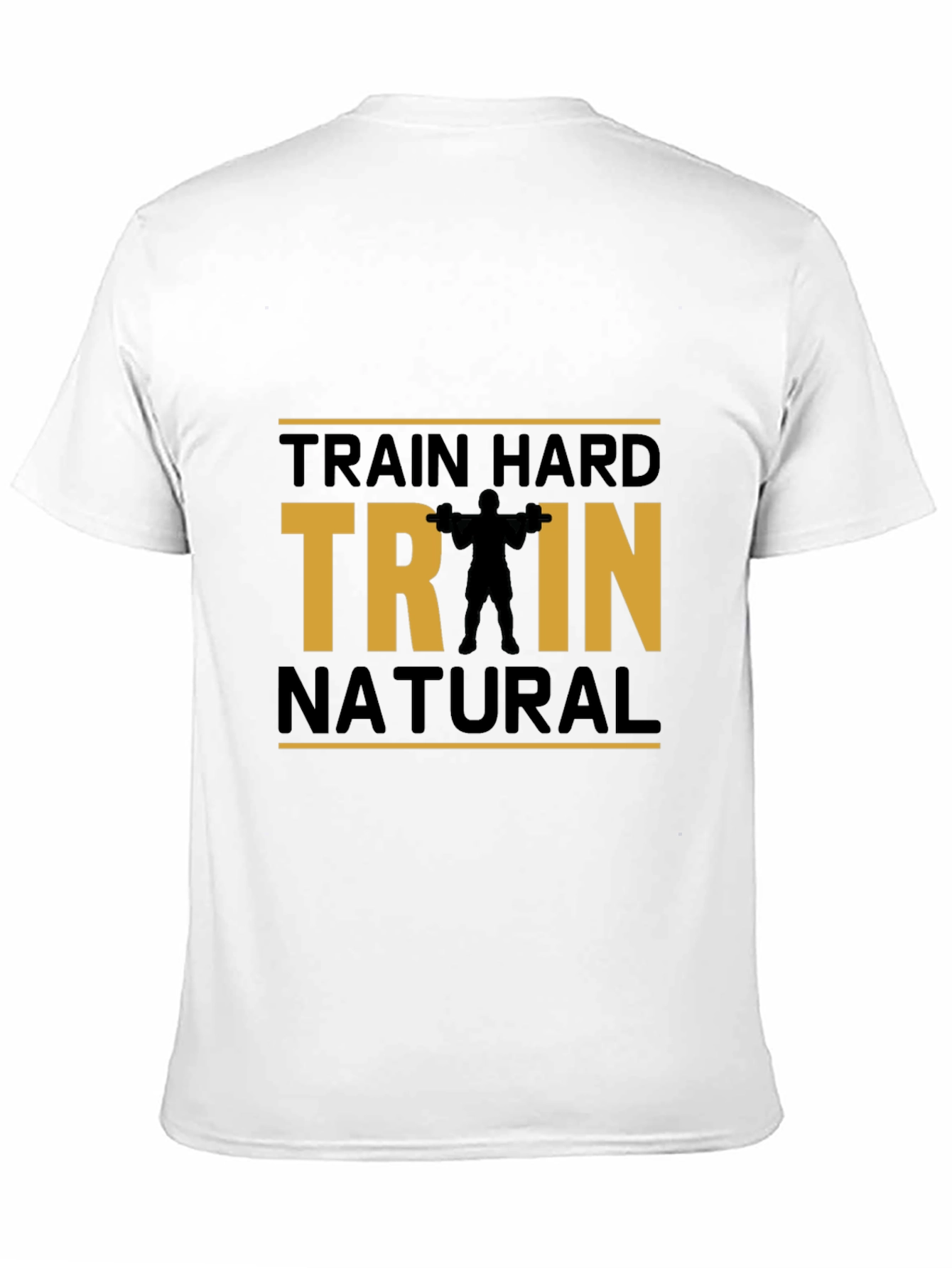Train Hard Natural Black Cotton T-Shirt