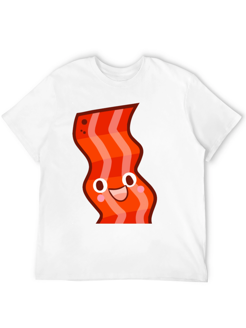 Funny Bacon Cartoon Graphic Black T-Shirt