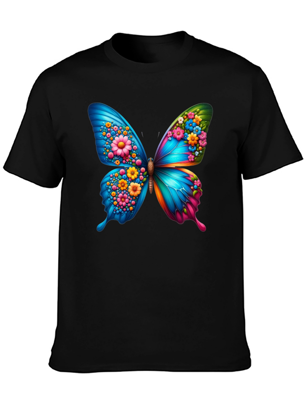 Butterfly Flower Graphic T-Shirt