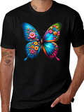 Butterfly Flower Graphic T-Shirt