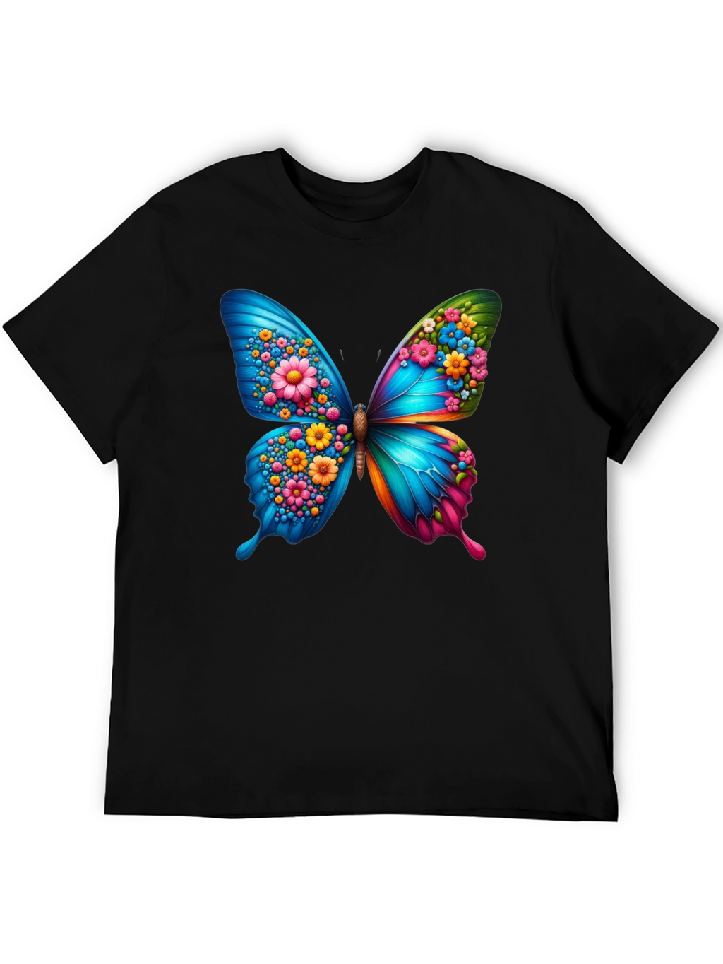 Butterfly Flower Graphic T-Shirt