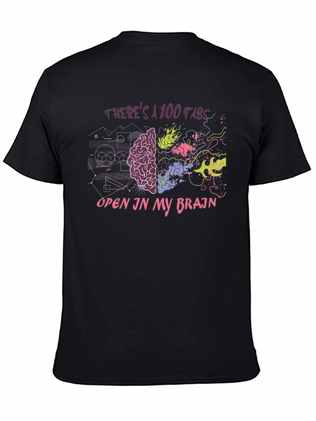 100 Tabs Brain T-Shirt - Creative & Comfortable