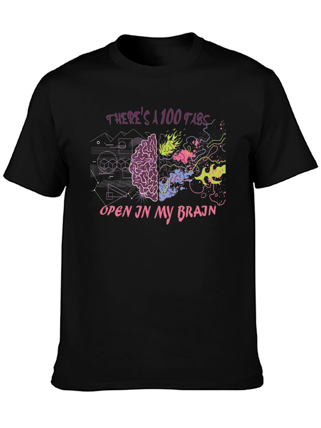 100 Tabs Brain T-Shirt - Creative & Comfortable