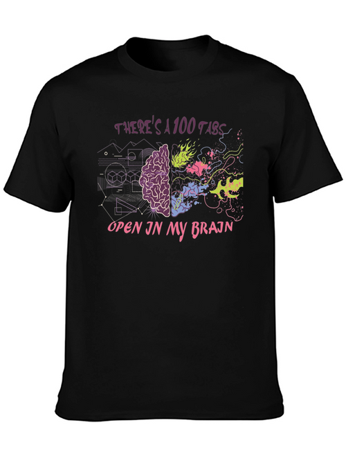 100 Tabs Brain T-Shirt - Creative & Comfortable