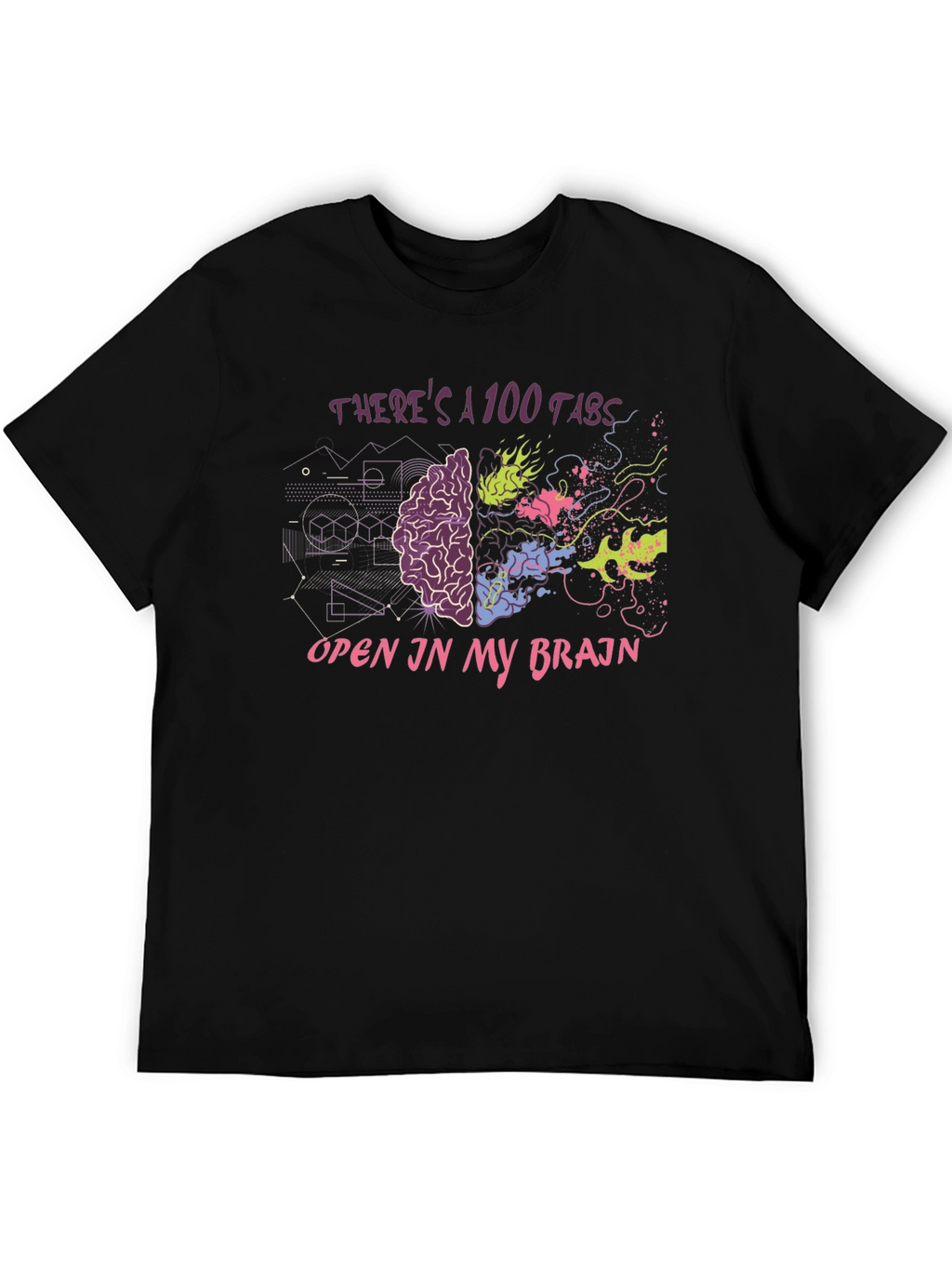 100 Tabs Brain T-Shirt - Creative & Comfortable