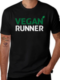 Vegan Runner T-Shirt - Green & White