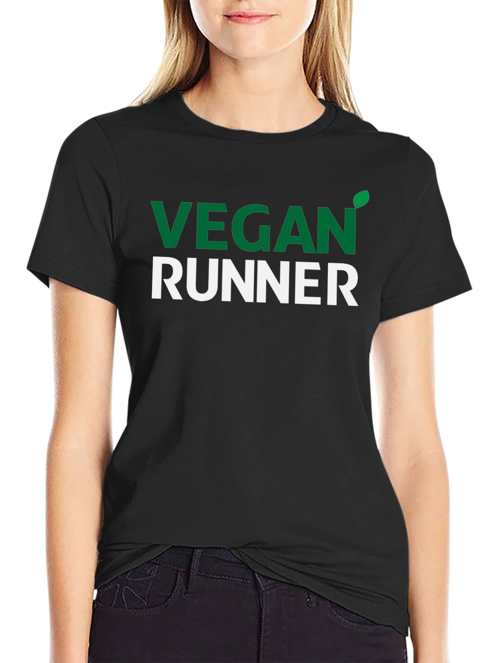 Vegan Runner T-Shirt - Green & White