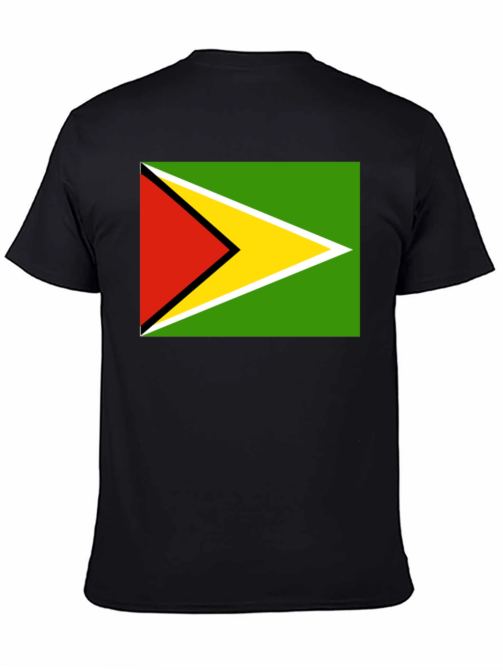 Guyana Flag T-Shirt Black Cotton Tee