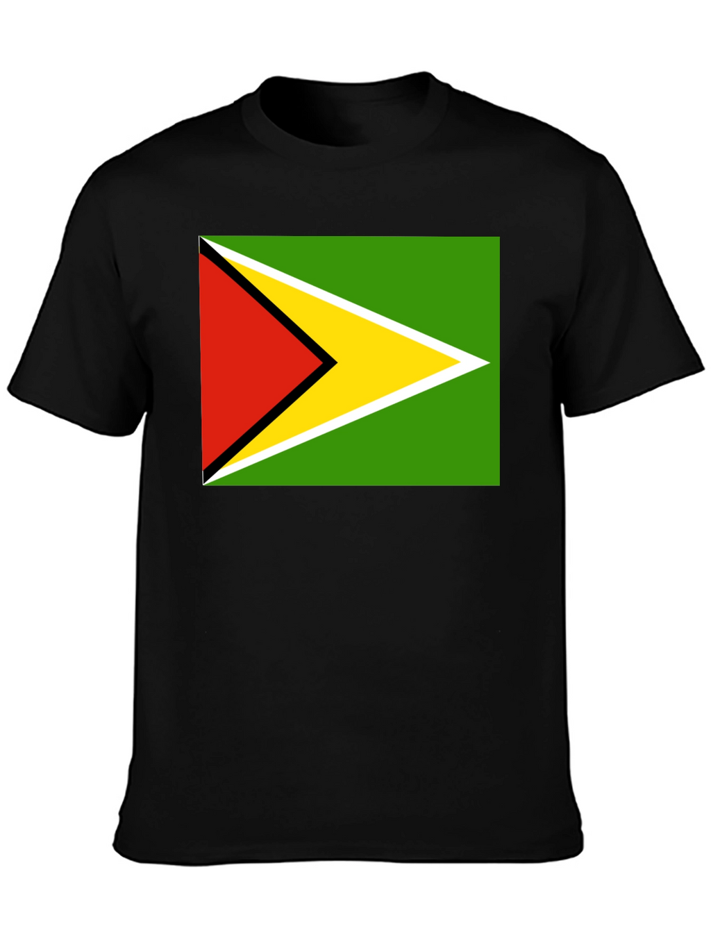 Guyana Flag T-Shirt Black Cotton Tee