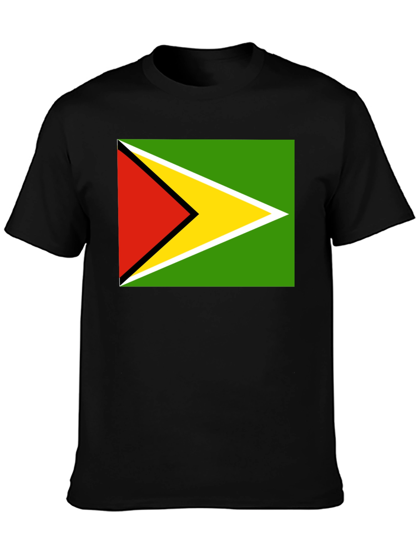 Guyana Flag T-Shirt Black Cotton Tee