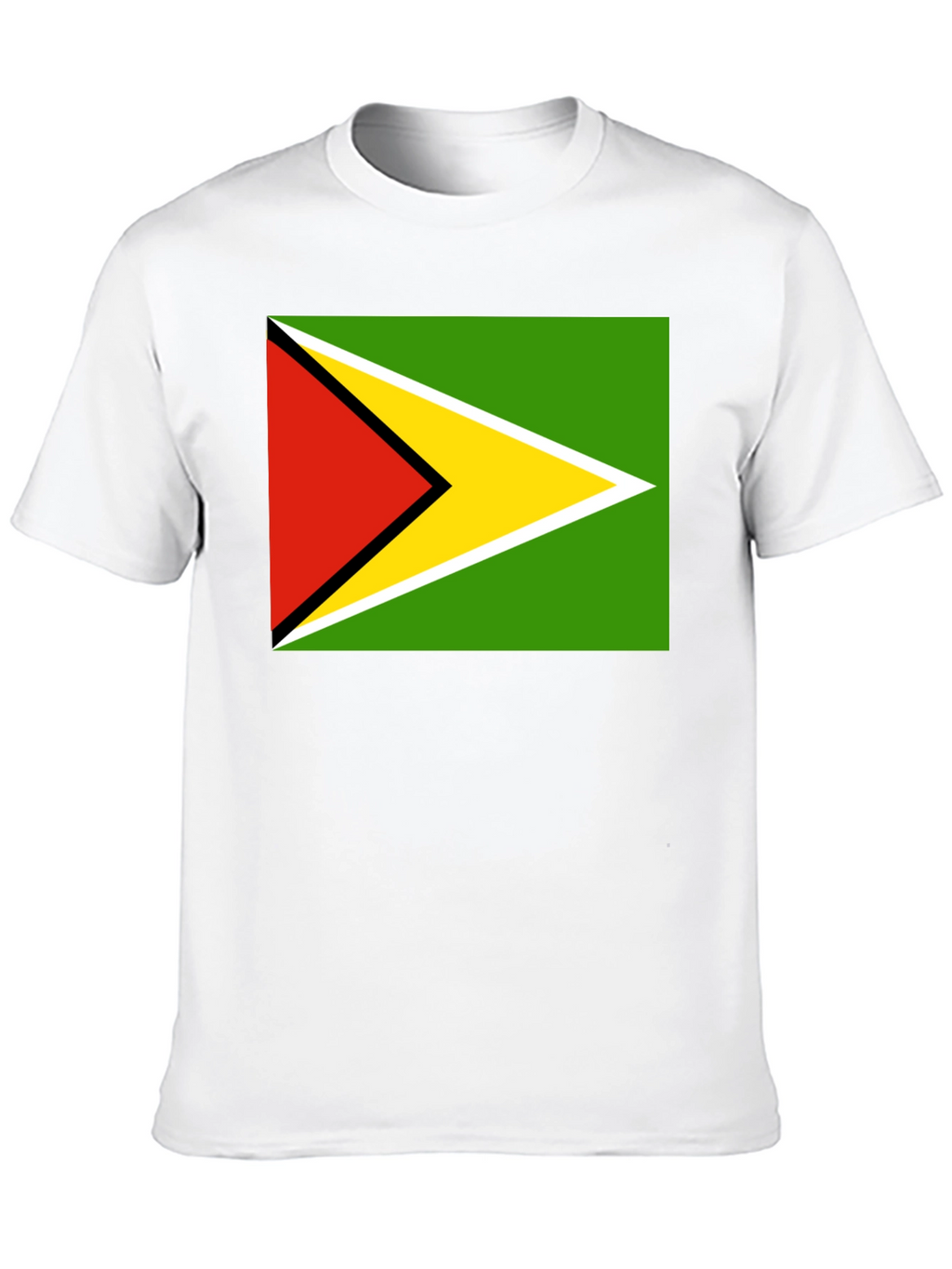 Guyana Flag T-Shirt Black Cotton Tee