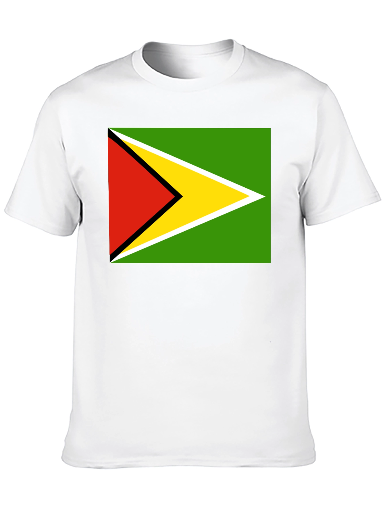 Guyana Flag T-Shirt Black Cotton Tee