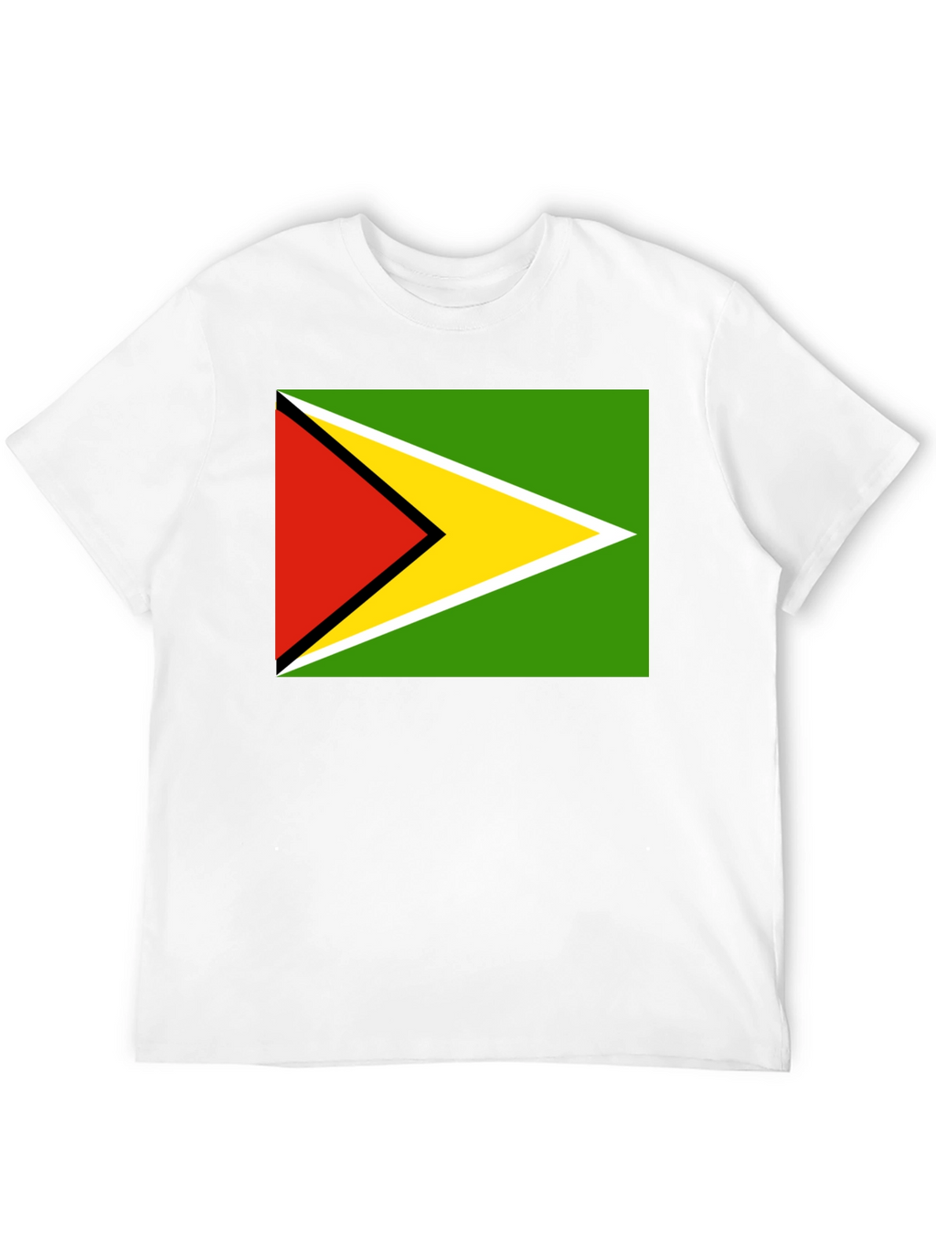 Guyana Flag T-Shirt Black Cotton Tee