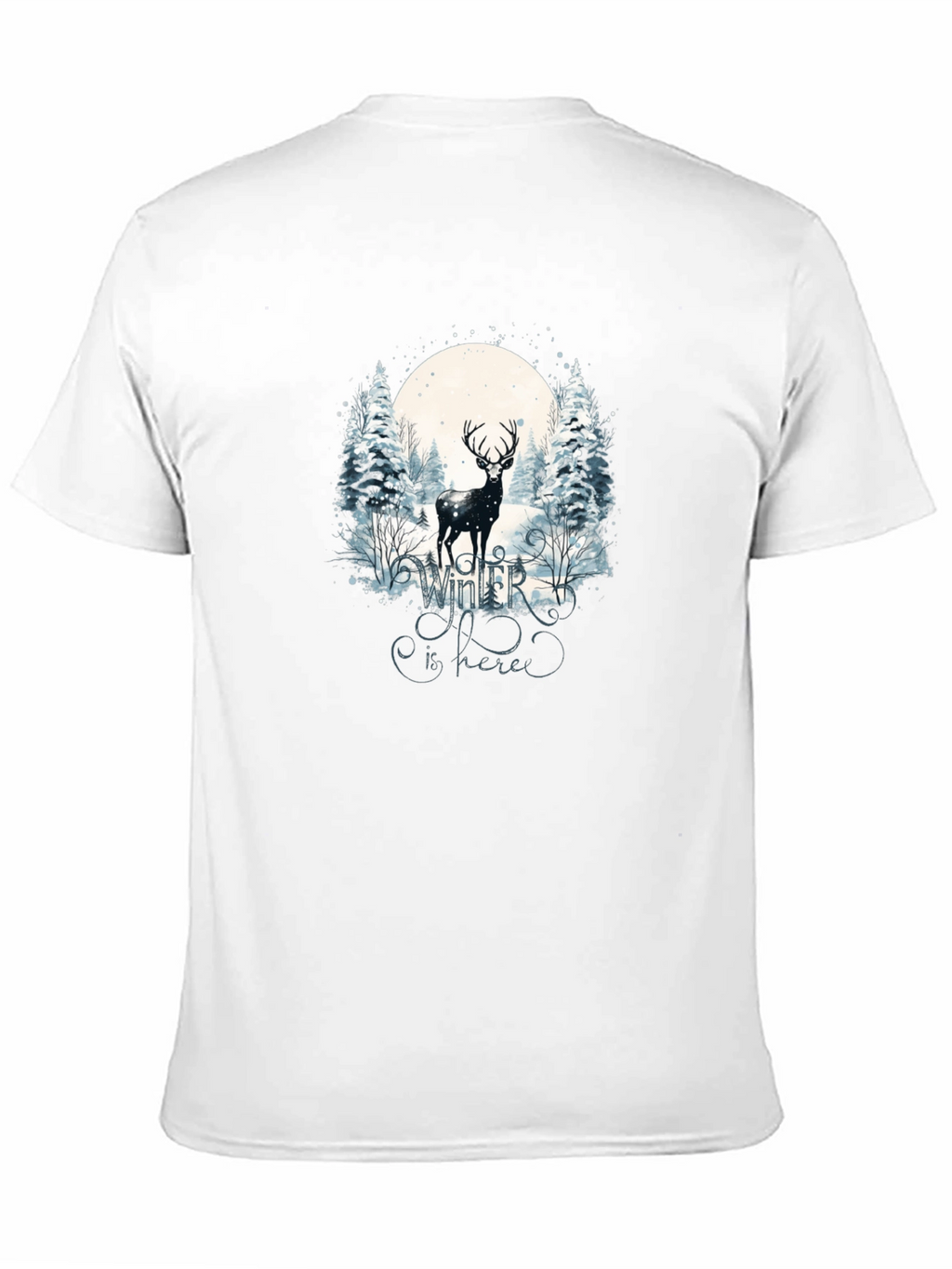 Winter Deer Graphic Tee - Black