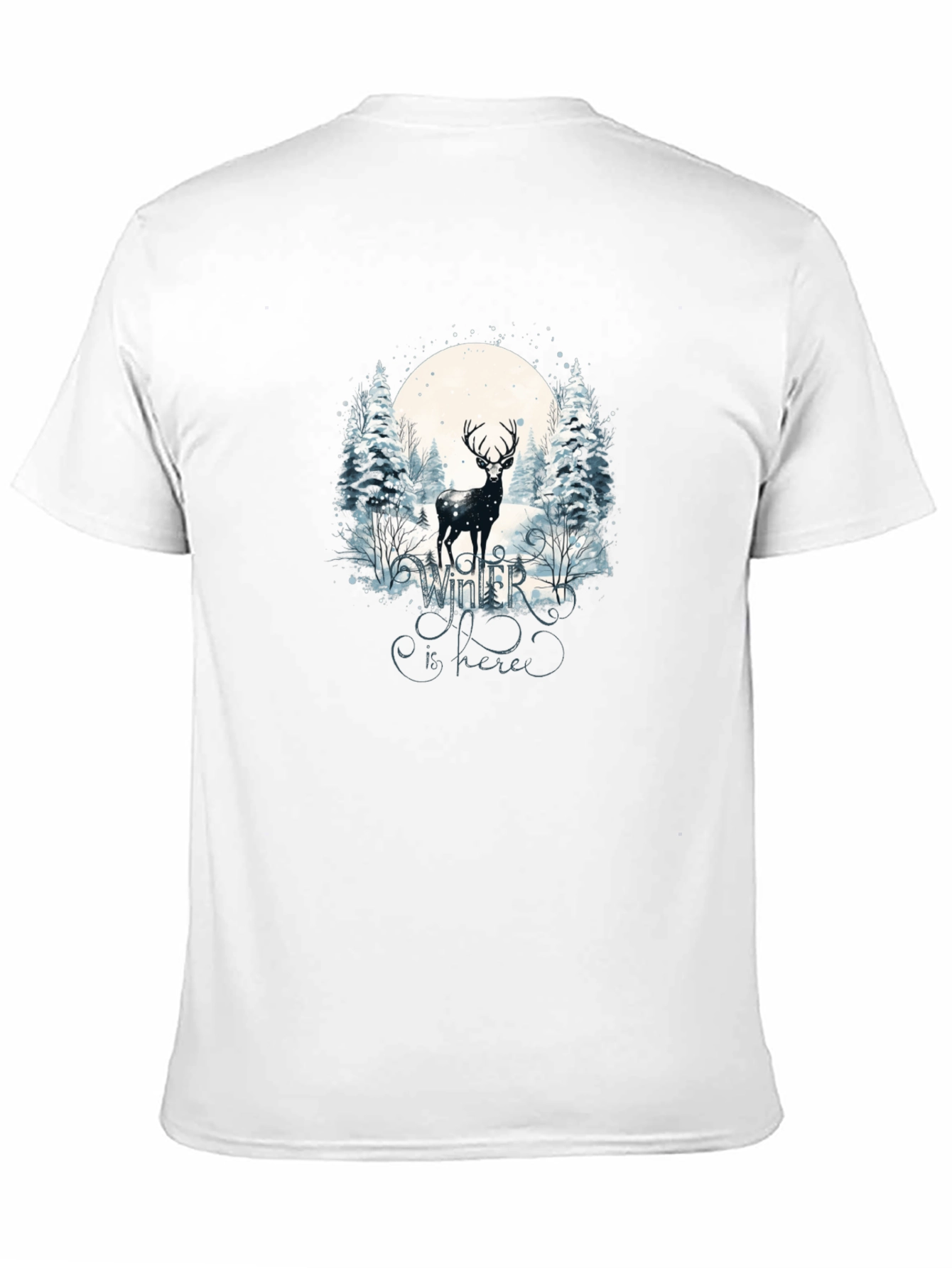 Winter Deer Graphic Tee - Black