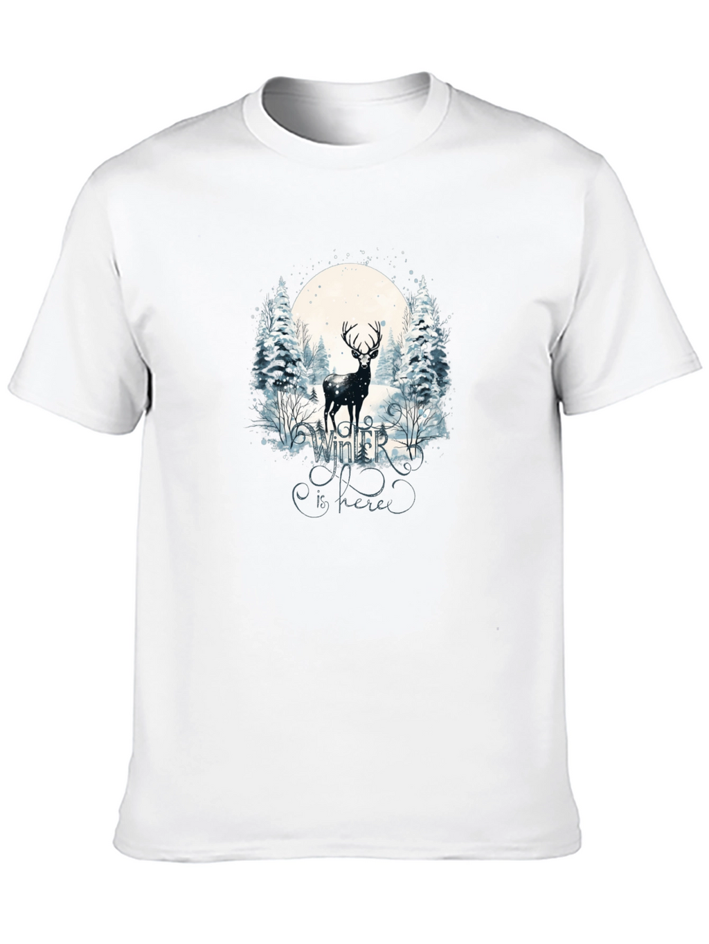Winter Deer Graphic Tee - Black