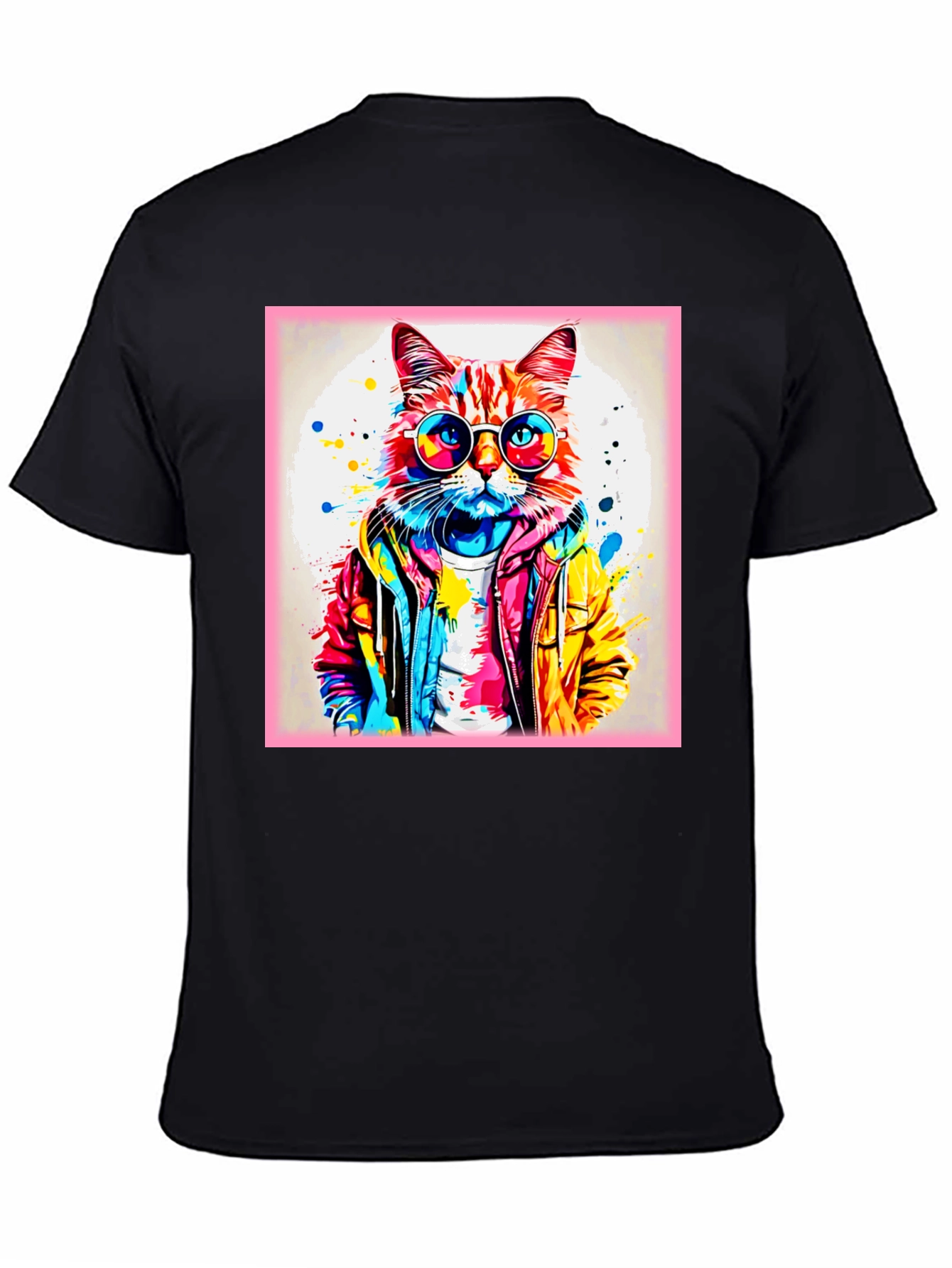 Cool Cat Graphic Tee - Colorful Art Design