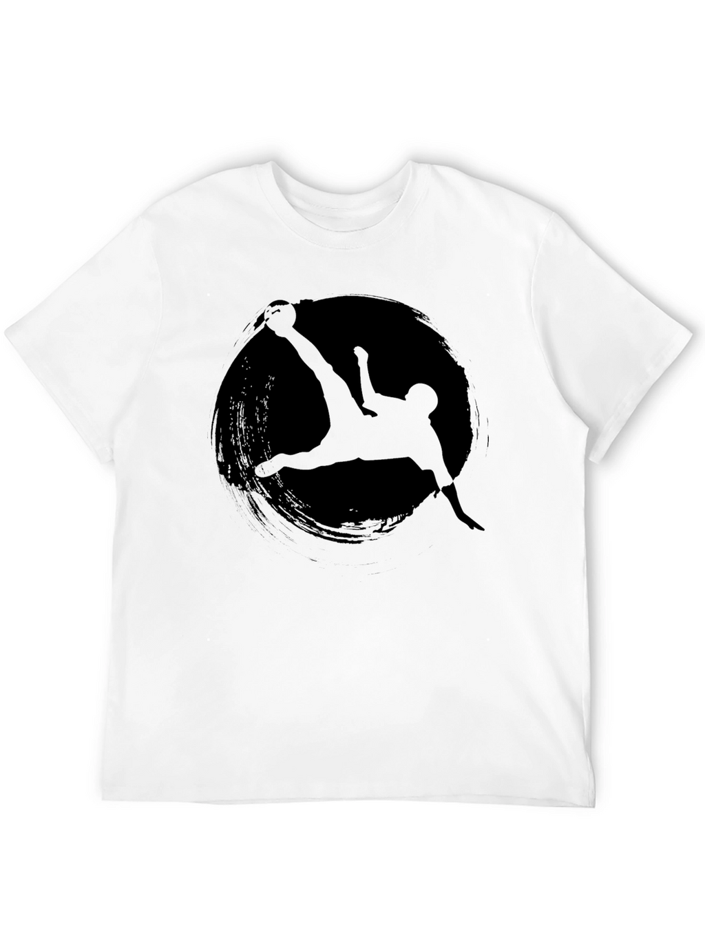 Soccer Silhouette Graphic Tee - Black Cotton T-Shirt