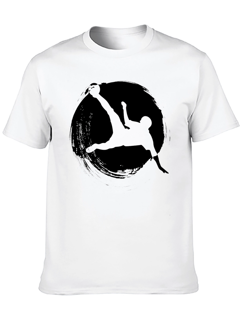 Soccer Silhouette Graphic Tee - Black Cotton T-Shirt