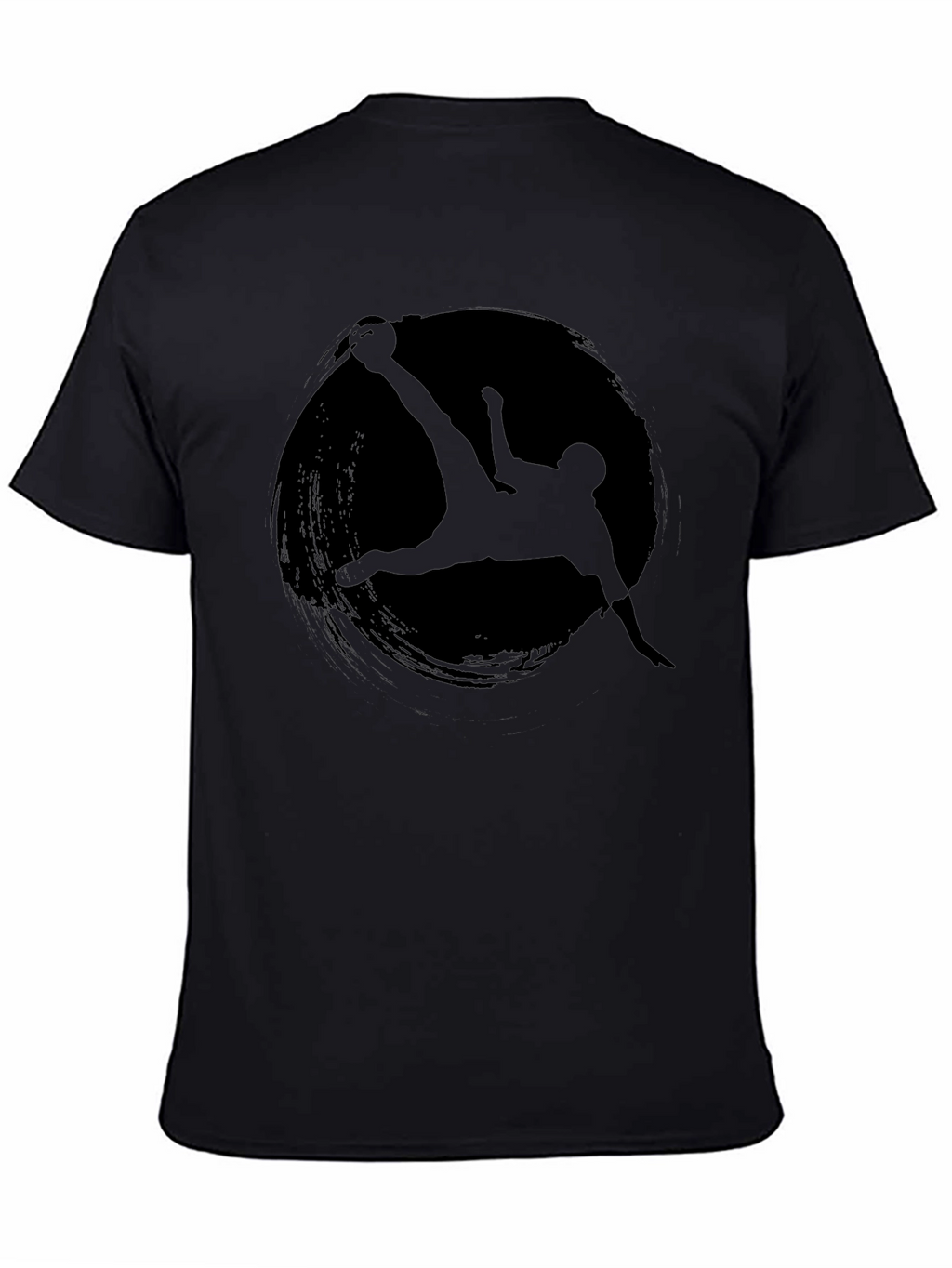 Soccer Silhouette Graphic Tee - Black Cotton T-Shirt