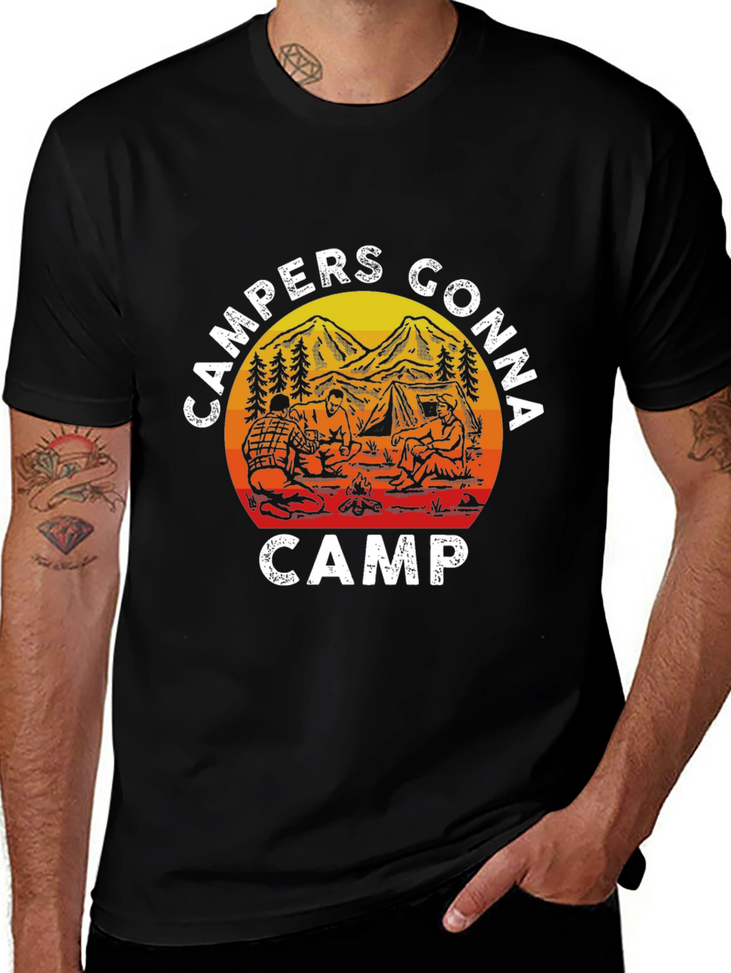 Campers Gonna Camp T-Shirt - Black
